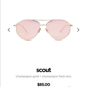 DIFF EYEWEAR Champagne Flash Aviators NWT
